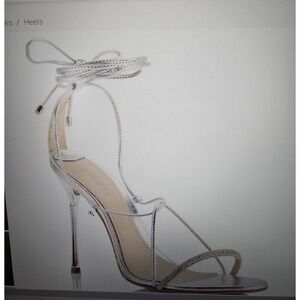 SCHUTZ Adeline Crystal‎ Cristal/Silver 8.5 B heels